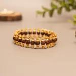 Gold Plated Premium Rudraksha Chain Bracelet