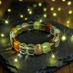 Natural & Original 7 Chakra Stone Pyramid Bracelet (Stretchable) For Men & Women (1 Pc)