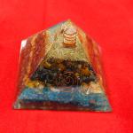 Money magnet orgonite Crystal Pyramid Made With Citrine, Tiger Eye, Hematite & Green Jade