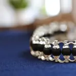 Silver-Plated Karungali Chain Bracelet - Made from Natural Ebony Wood